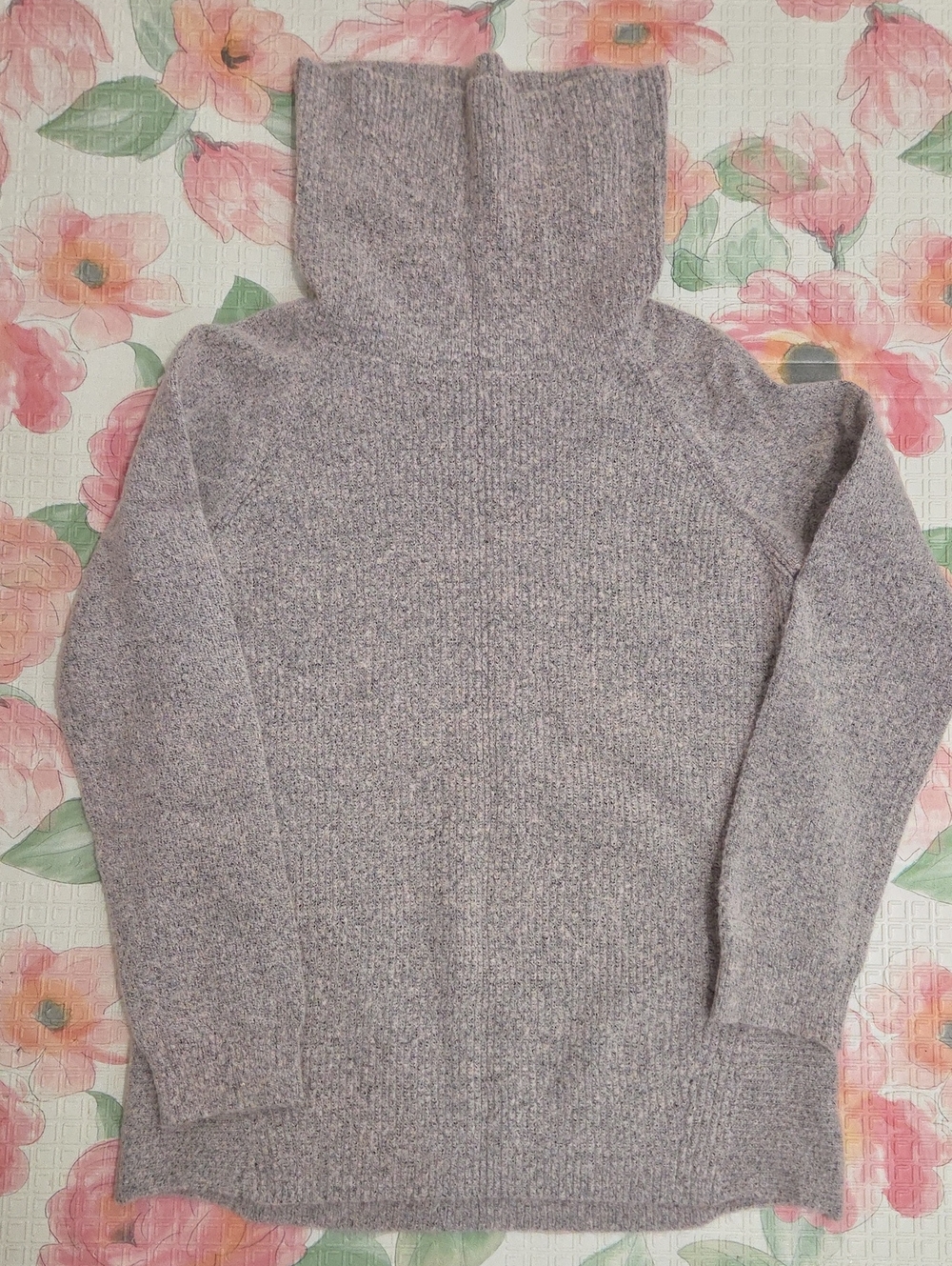 Pink Clover Light Heather Gray/Light Pink Turtleneck Sweater